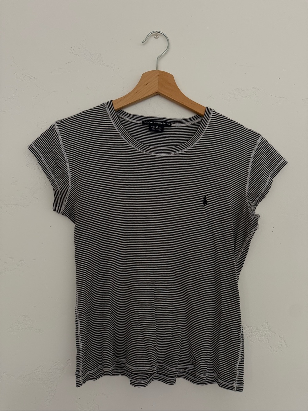 Ralph Lauren Navy & White Thin Stripe Short Sleeve Baby Tee